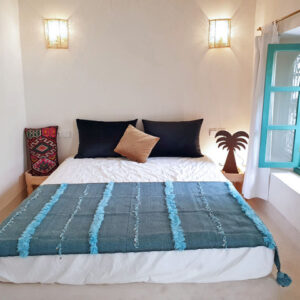 Luxurious Handwoven Moroccan Wool Blanket with Timeless Stripe Pattern