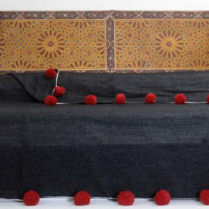 Luxury Handwoven Moroccan Pom Pom Blanket