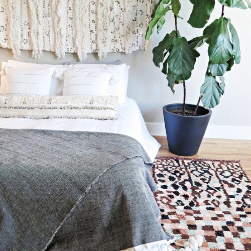 Moroccan Dark Grey Cotton Blanket | Handmade 100% Cotton Blanket