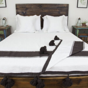 Luxury Handwoven Moroccan Pom Pom Blanket