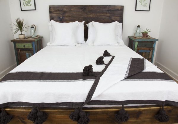 Luxury Handwoven Moroccan Pom Pom Blanket