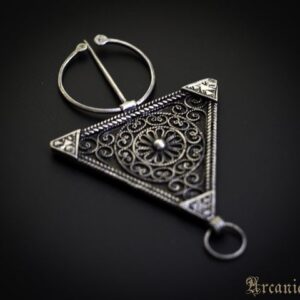 Vintage Berber Silver Fibula Brooch from Southern Morocco