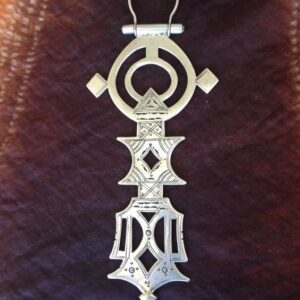 Berber Fibula Brooch 12 - Handcrafted Moroccan Beaded Design