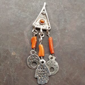 Berber Fibula Brooch - Traditional Beaded Design