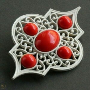Vintage Moroccan Berber Enamel Brooch - Handcrafted Tradition