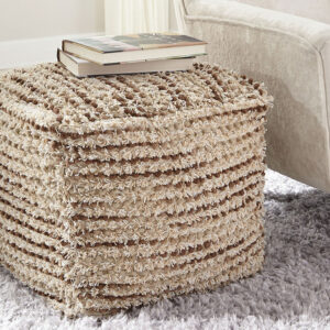 Moroccan Handmade Striped Carpet Pouf - Cozy Elegance & Style