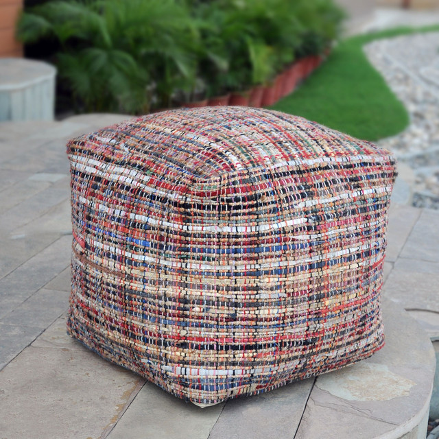 High-Quality Handmade Moroccan Rug Pouf - Exotic Elegance & Versatility