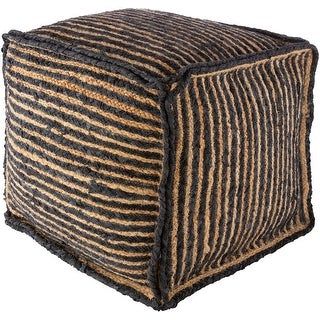 Moroccan Striped Carpet Pouf - Handmade Square Pouf from Morocco