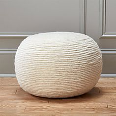 Handmade Moroccan Cotton Round Pouf - Stylish & Versatile Seat