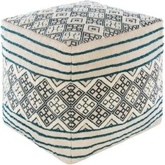 Moroccan Handcrafted Cotton Carpet Pouf - Unique Room Accent