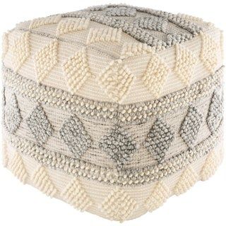 Moroccan Cotton Pouf with Tassels in Earthy Tones - Handmade Luxury Pouf