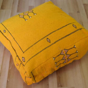 Vintage Moroccan Kilim Carpet Pouf - Handcrafted Home Seating