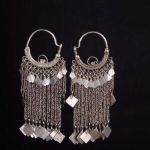 Tuareg Berber Geometric Earrings - Handmade Moroccan Statement Jewelry