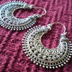 Tuareg Berber Geometric Earrings - Handcrafted Moroccan Artistry