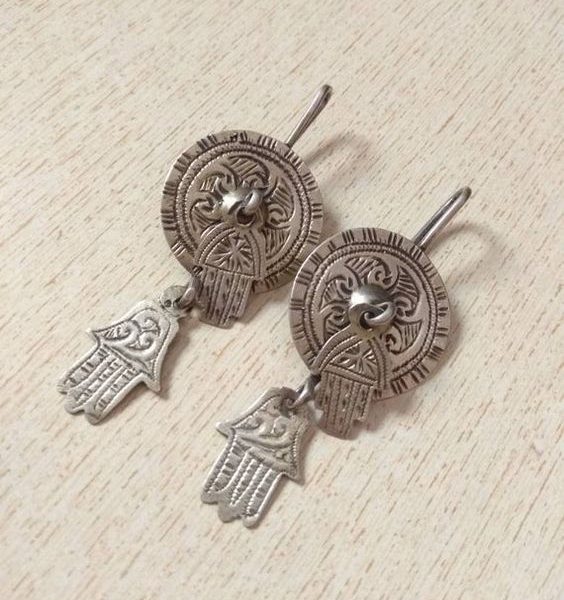 Moroccan Tuareg Berber Geometric Earrings for Artistic Style