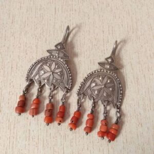 Moroccan Tuareg Berber Geometric Earrings - Handcrafted Ethnic Jewelry