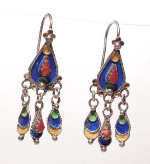 Moroccan Tuareg Berber Geometric Earrings - Handcrafted Ethnic Jewelry