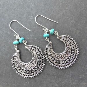 Moroccan Berber Geometric Earrings crafted with Traditional Tuareg Inspiration