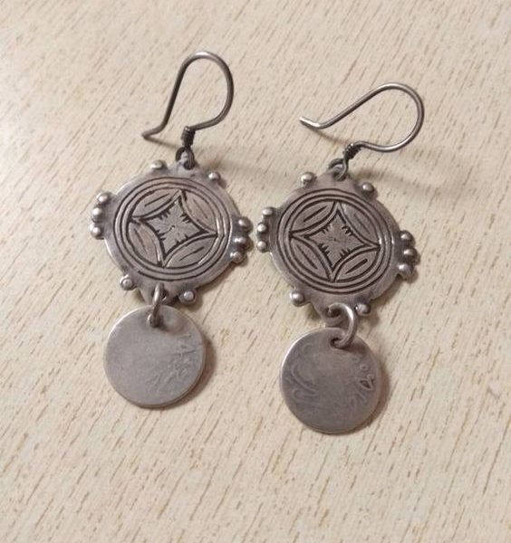Handcrafted Moroccan Berber Earrings - Intricate Geometric Designs