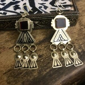 Moroccan Tuareg Berber Geometric Earrings - Handcrafted Ethnic Jewelry