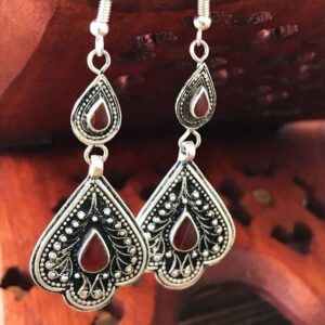 Moroccan Tuareg Berber Geometric Earrings - Handcrafted Statement Accessory