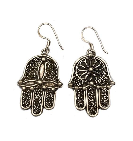 "Handcrafted Moroccan Tuareg Berber Geometric Earrings"