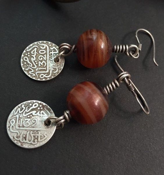 Moroccan Tuareg Berber Design Earrings - Handcrafted Ethnic Jewelry