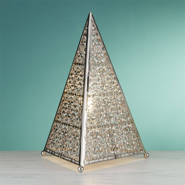 Moroccan Silver Metal Floor Lamp - Vintage Charm & Elegance