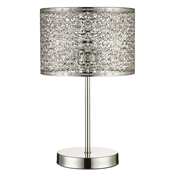 "Moroccan Silver Metal Floor Lamp - Handcrafted Vintage Charm"