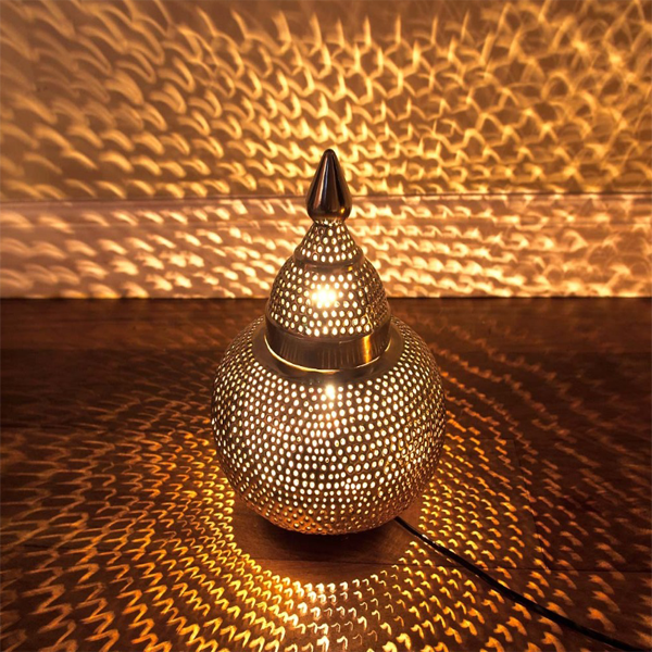 Captivating Moroccan Silver Metal Floor Lamp - Handcrafted Vintage Charm & Timeless Beauty