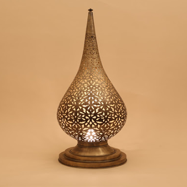 Moroccan Handcrafted Silver Floor Lamp - Vintage Elegance