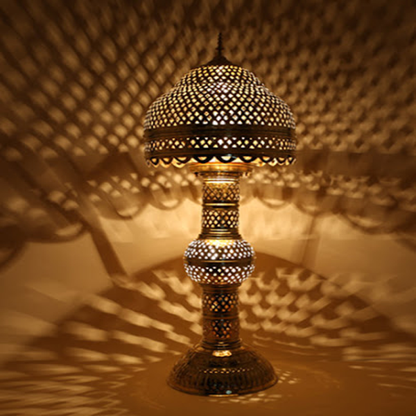 Moroccan Silver Metal Floor Lamps - Handcrafted Elegance