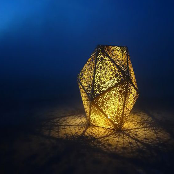 Moroccan Silver Metal Floor Lamp - Handcrafted Elegance for Indoor and Outdoor Decor.