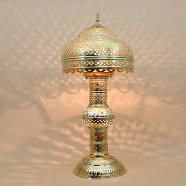 Moroccan Silver Metal Floor Lamp for Timeless Elegance