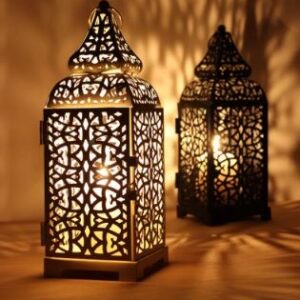 Moroccan Silver Metal Floor Lamp - Handmade Vintage Charm