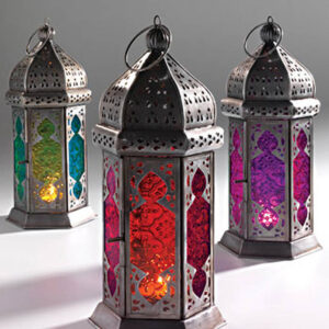 Moroccan Silver Metal Floor Lamp - Handcrafted Vintage Elegance