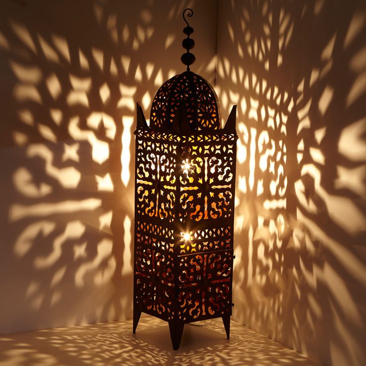 Moroccan Silver Metal Floor Lamp | Handmade Vintage Charm
