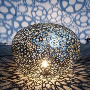 Vintage Moroccan Silver Metal Pendant Lamps