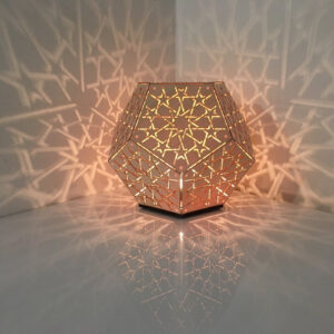 Elegant Moroccan Silver Metal Floor Lamp