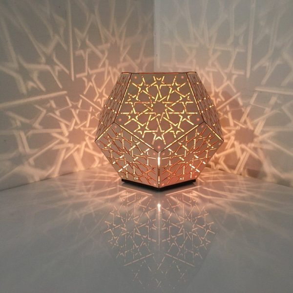 Elegant Moroccan Silver Metal Floor Lamp