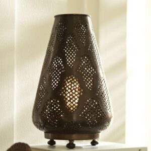 Handcrafted Moroccan Silver Metal Floor Lamp