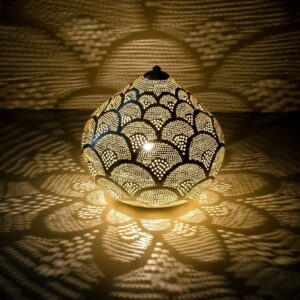 Moroccan Silver Metal Handcrafted Floor Lamp