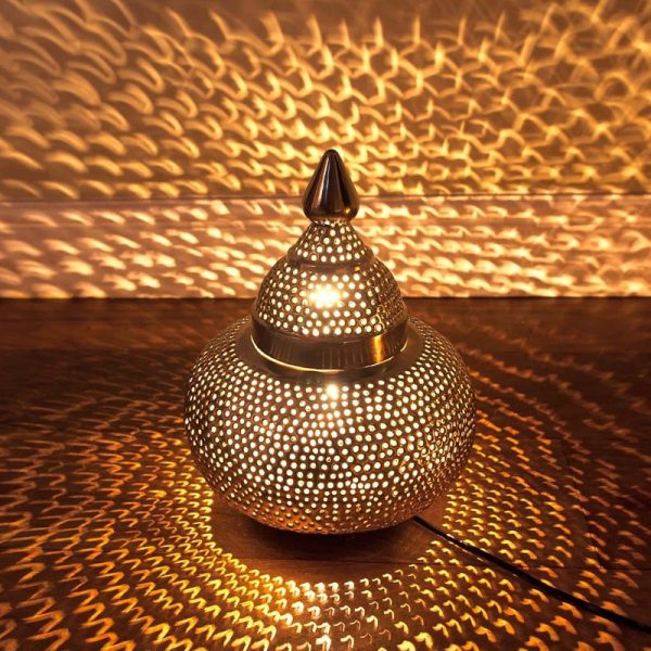 Moroccan Silver Metal Vintage Floor Lamp - Handmade Pendant Lighting