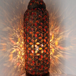 Moroccan Silver Metal Pendant Floor Lamp