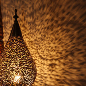 Moroccan Silver Metal Floor Lamp - Handmade Pendant Lighting