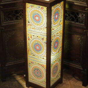 Moroccan Silver Metal Handcrafted Floor Lamp