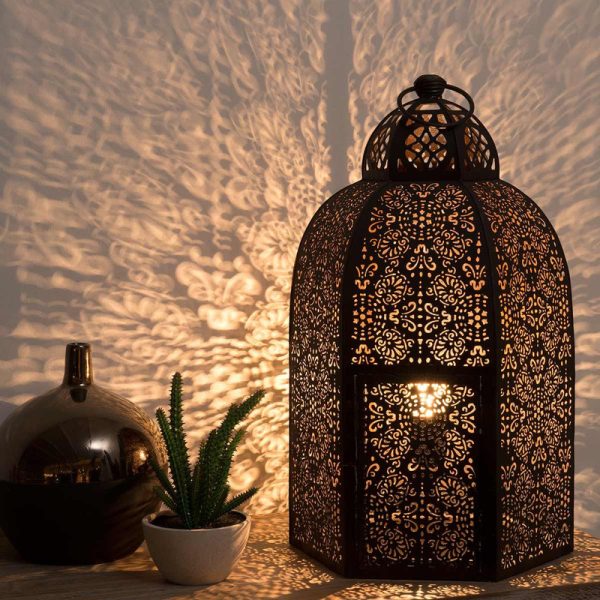 Moroccan Silver Metal Floor Lamp - Handmade Vintage Charm
