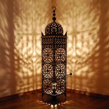 Moroccan Silver Metal Handcrafted Floor Lamp - Vintage Charm & Durability