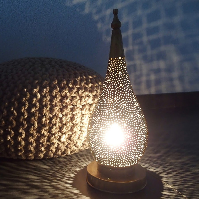 Moroccan Silver Metal Pendant Floor Lamp