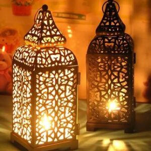 Moroccan Silver Metal Floor Lamp for Indoor and Outdoor Use